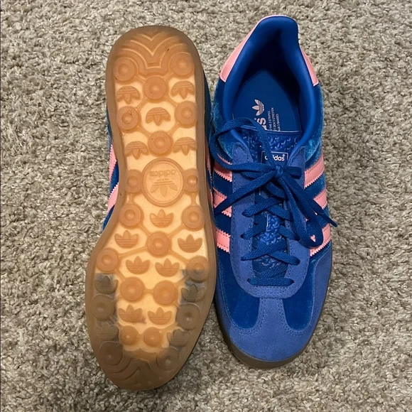 Adidas Women's Vibrant Blue and Pink Sneakers - Picture 2 of 5